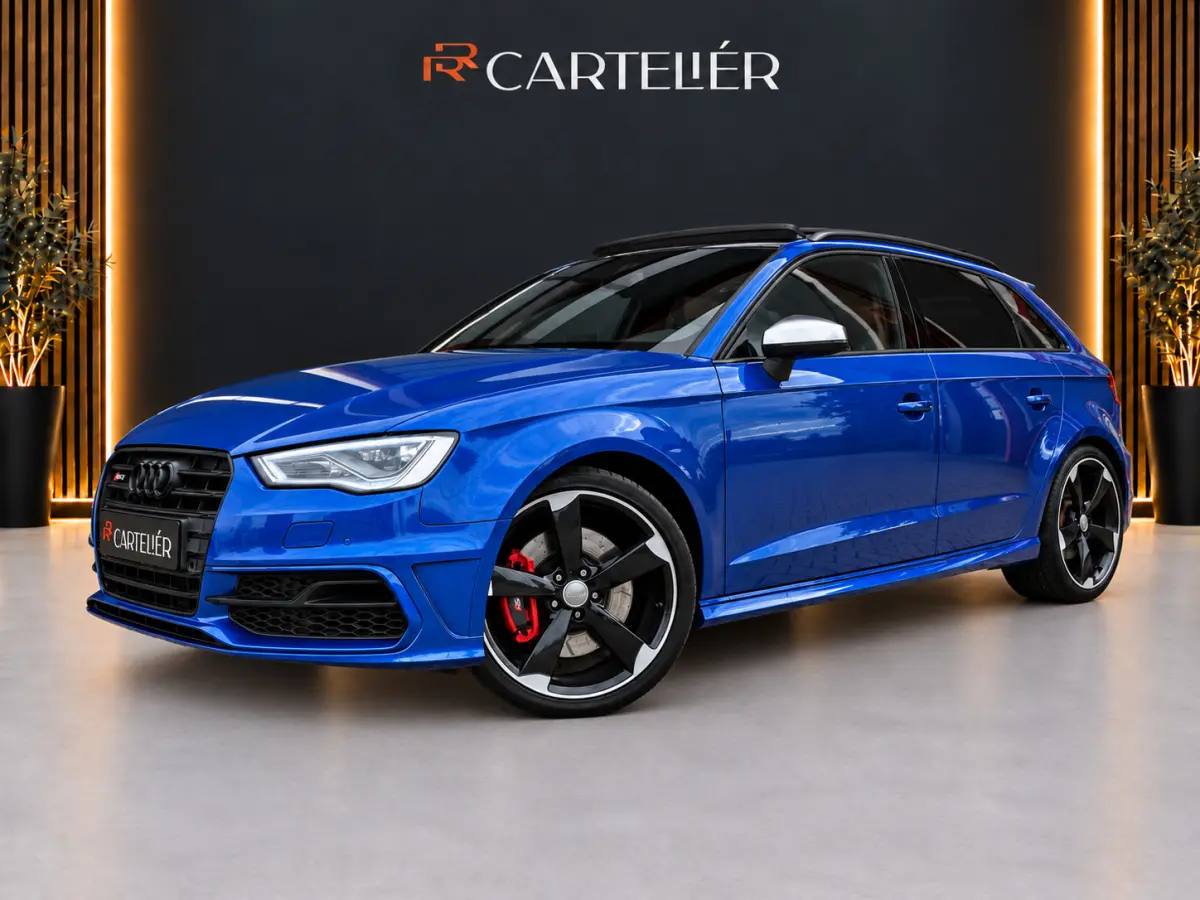 2.0 TFSI S3 Quattro Sepang Blue | RS Seats | Pano | B&O"| Nappa Leder | Armytrix | Rotor 19'' | Camera | Cruise | Led | Stoelverwarming | Navi | Armytrix | Afgevlakt Stuur | F1 Flippers | Li