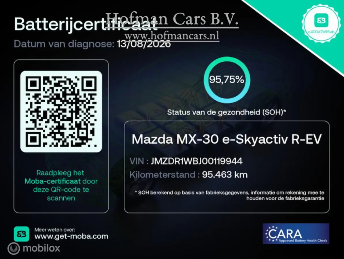 e-SkyActiv 145 36 kWh | Grijs | SOH 95,75% | MOBA | Stoel- & Stuurverwarming