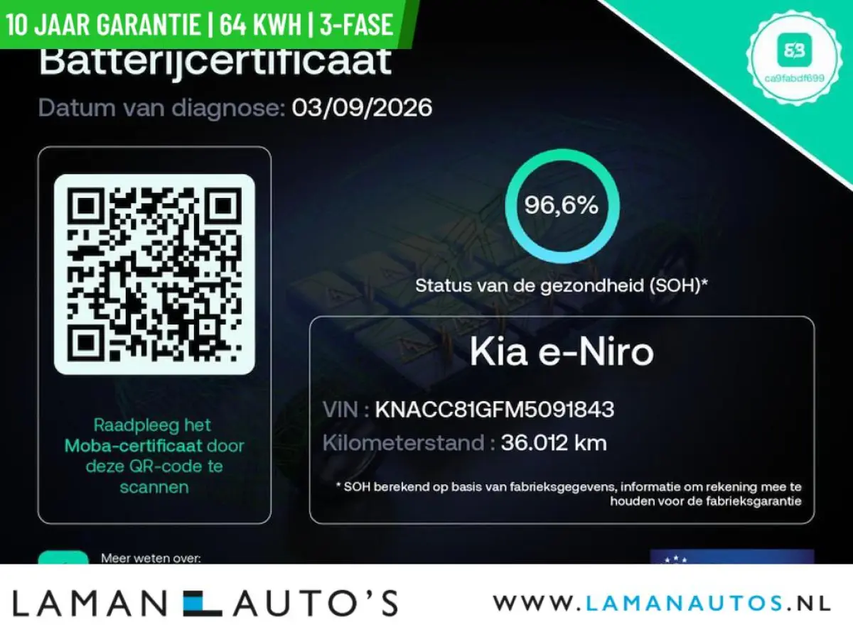 ExecutiveLine 64 kWh | SOH 97% | 3-fase | Open dak Leder JBL CarPlay ECC Nav ACC 17" LMV LED Camera Metallic BLIS | EV Voorschoten