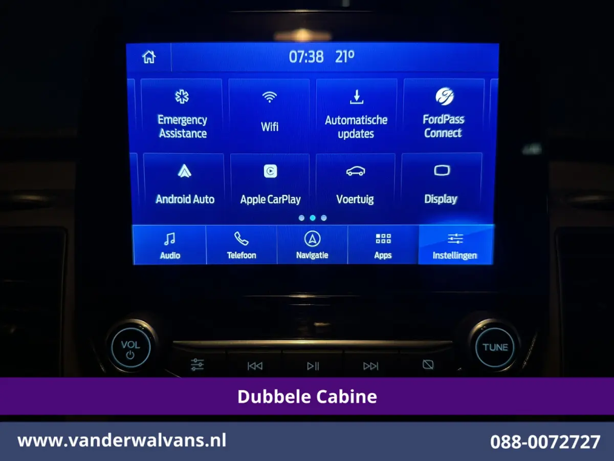 2.0 TDCI 131pk Automaat L2H1 Dubbele Cabine Euro6 Airco | 6-Zits | Camera | Navigatie | LED | Apple Carplay Adaptieve Cruisecontrol, Android Auto, Trekhaak, Verwarmde Voorruit, Parkeersensor