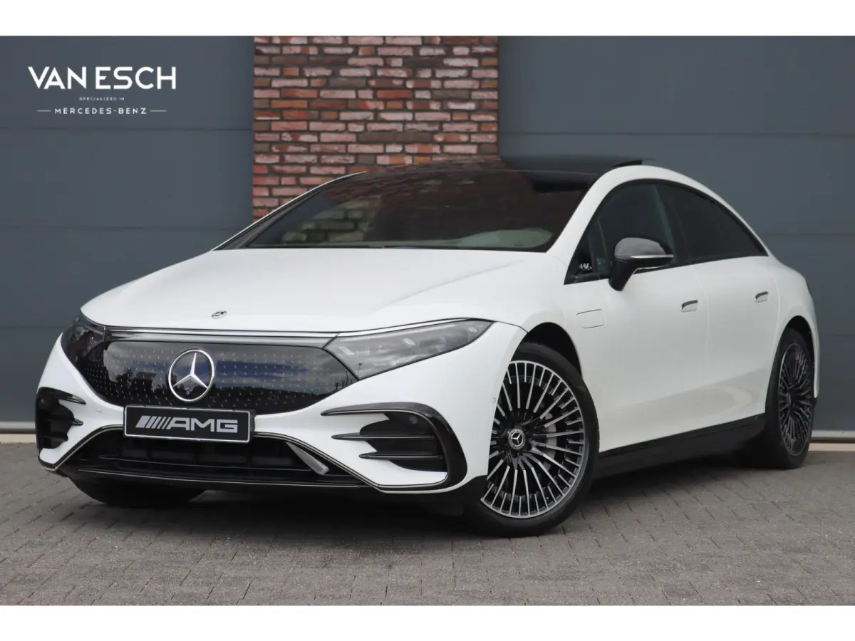 500 4MATIC AMG Line 108 kWh | Luchtvering | Distronic+ | Hyperscreen | Achterasbesturing | Nekverwarming | Stoelventilatie | Massage | MBUX Tablet | Burmester | Vlakkenverwarming |
