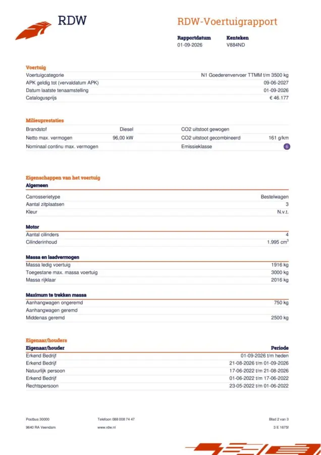 290 2.0 TDCI L1H1 Limited Marge