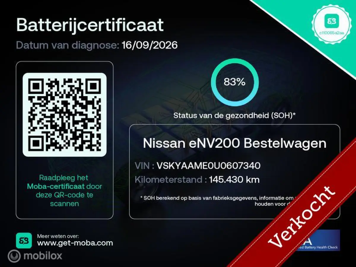 e-NV200 bestel 40 kWh | Camera | Stoelv. | Winter set