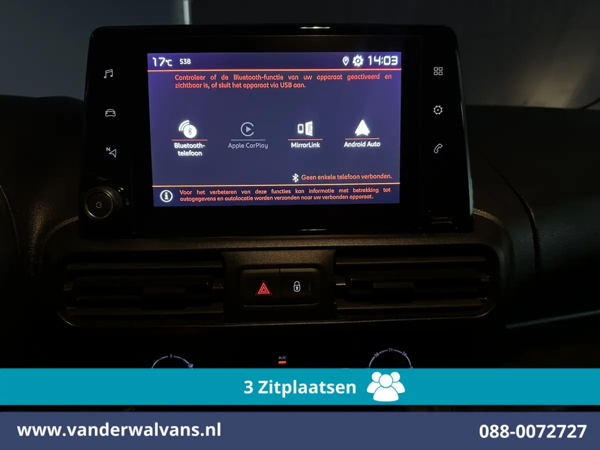 1.5 BlueHDi 102pk L1H1 Euro6 Airco | 3-Zits | Camera | Apple Carplay | Cruisecontrol Android Auto, Parkeersensoren