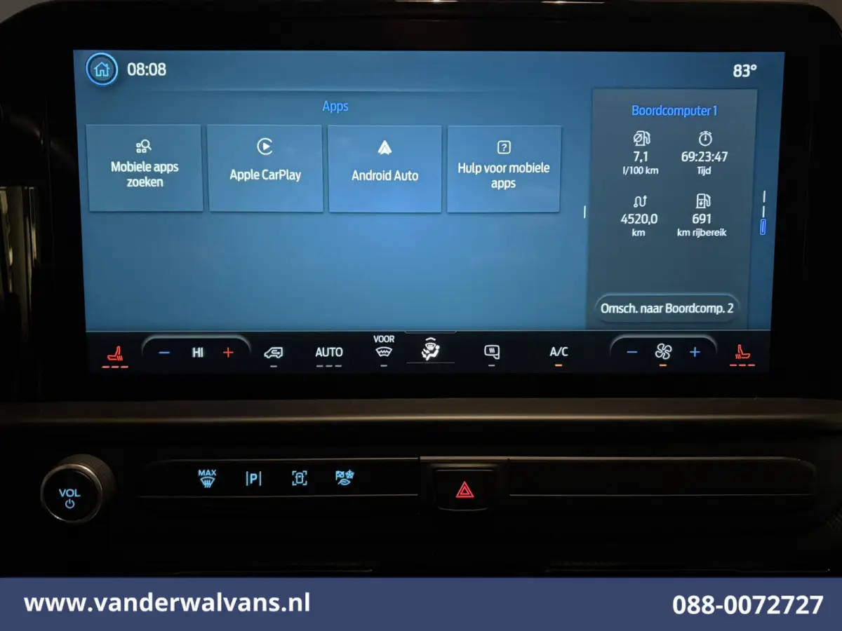 2.0 TDCI 136pk L2H1 Euro6 Airco | Camera | LED | Apple Carplay | Cruisecontrol | 2500kg Trekhaak LM Velgen, Android Auto, Verwarmde voorruit, Stoelverwarming, Parkeersensoren, Bijrijdersbank