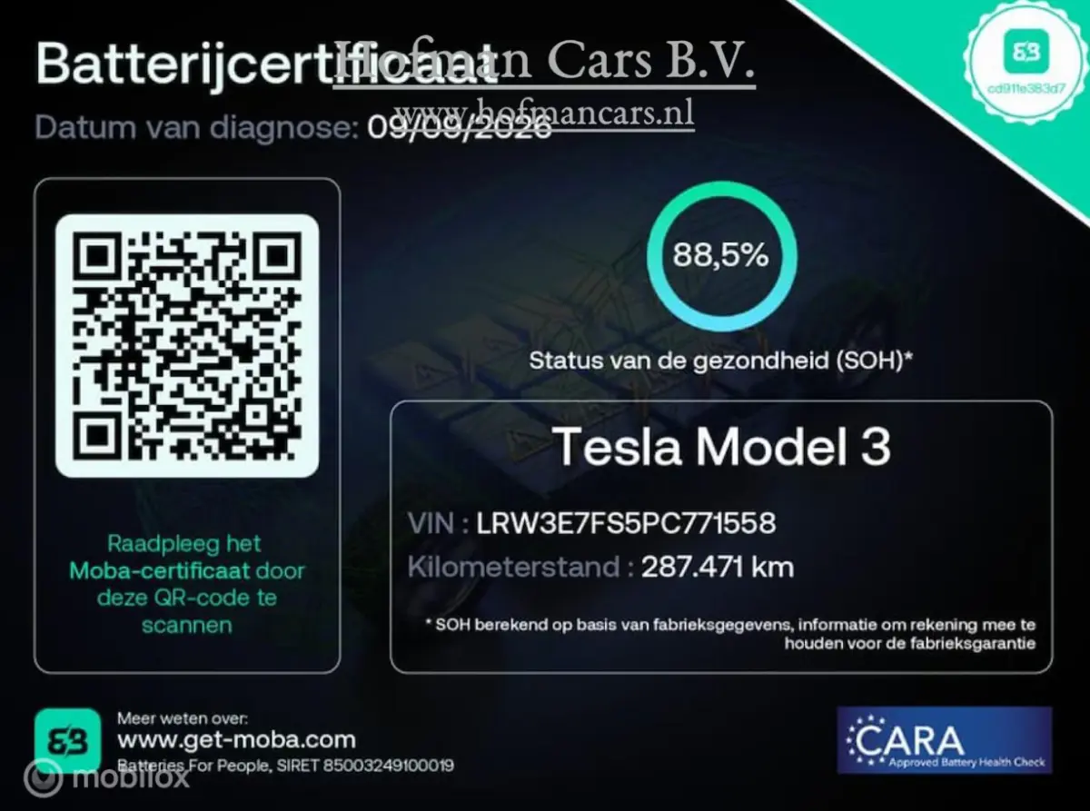 RWD 60 kWh LFP | SOH 88,5% MOBA | Ryzen | Warmtepomp | 04/2023