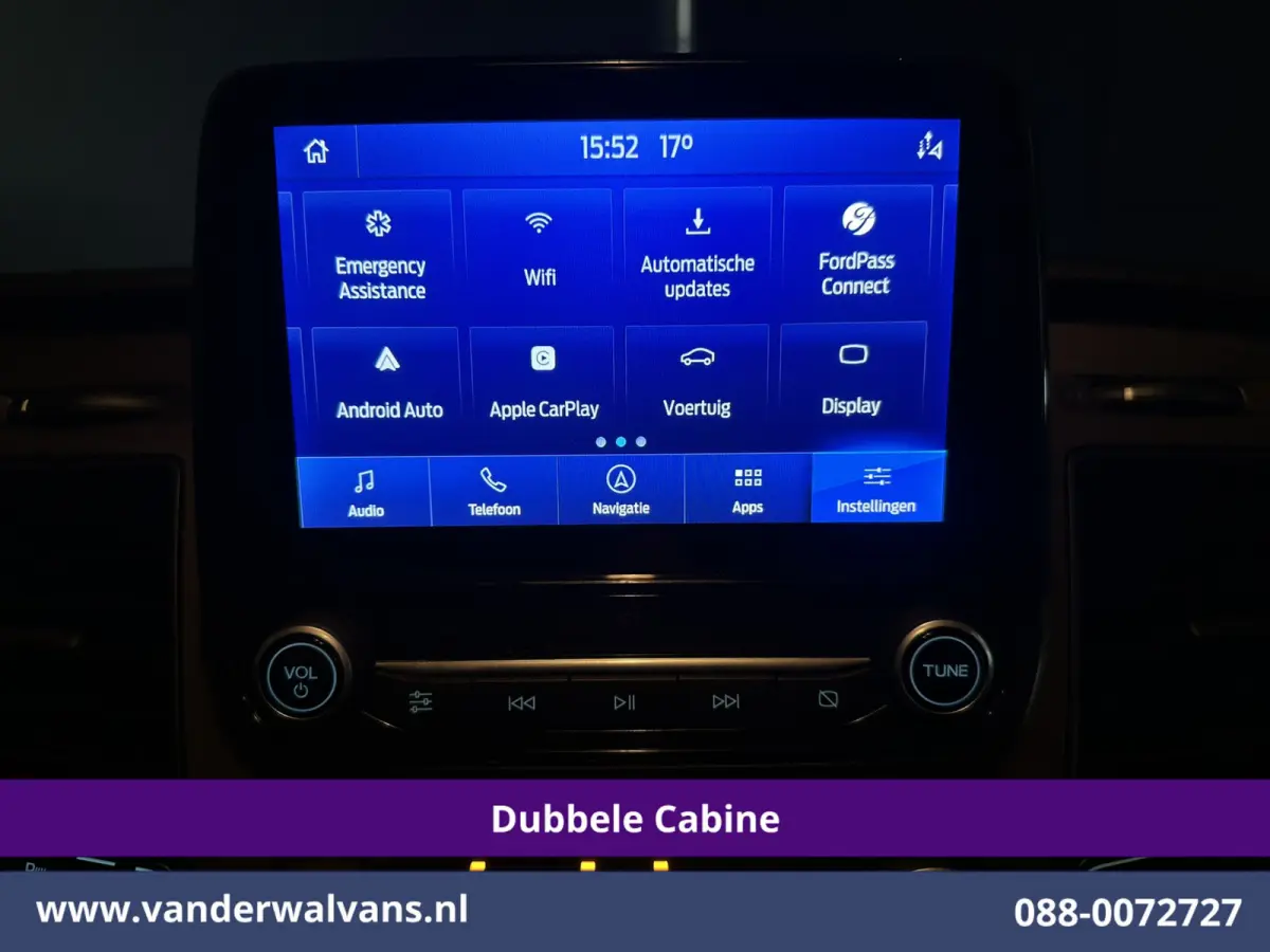 2.0 TDCI 130pk Automaat L2H1 Dubbele Cabine Euro6 Airco | 6-Zits | Camera | Navigatie | Apple Carplay | LED Android Auto, Adaptieve Cruisecontrol, Stoelverwarming, Verwarmde voorruit, Trekha