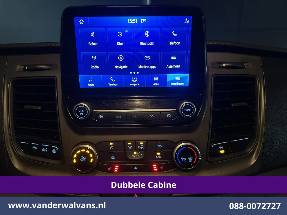 2.0 TDCI 130pk Automaat L2H1 Dubbele Cabine Euro6 Airco | 6-Zits | Camera | Navigatie | Apple Carplay | LED Android Auto, Adaptieve Cruisecontrol, Stoelverwarming, Verwarmde voorruit, Trekha
