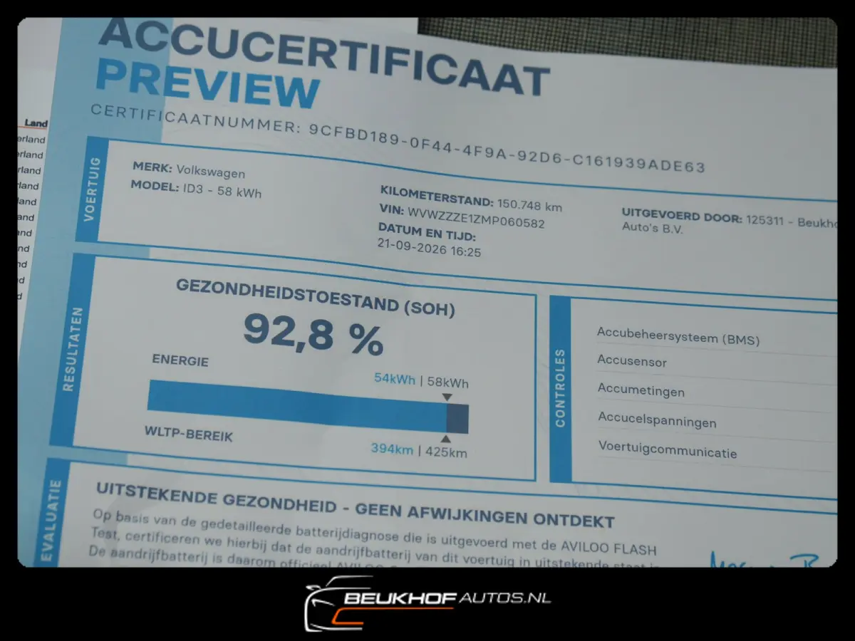 First 58 kWh Carplay Navi Adapt Cr Soh 92.4%