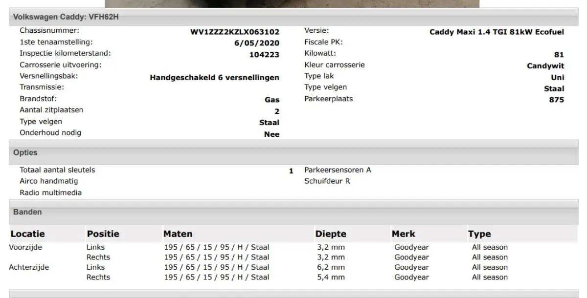 1.4 TGI L2H1 Maxi CNG aardgas / Benz./ Comfortline Airco / Pdc. / Re.Schuifdeur / zeer milieu vriendelijk. / Apk 02-2027