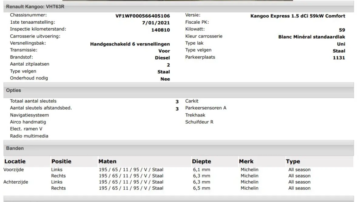 1.5 DCi Euro 6 81PK Comfort / Schuifdeur+Raam / Trekhaak / Airco / Pdc./ Navigatie / Radio multimedia / Apk 01-2027