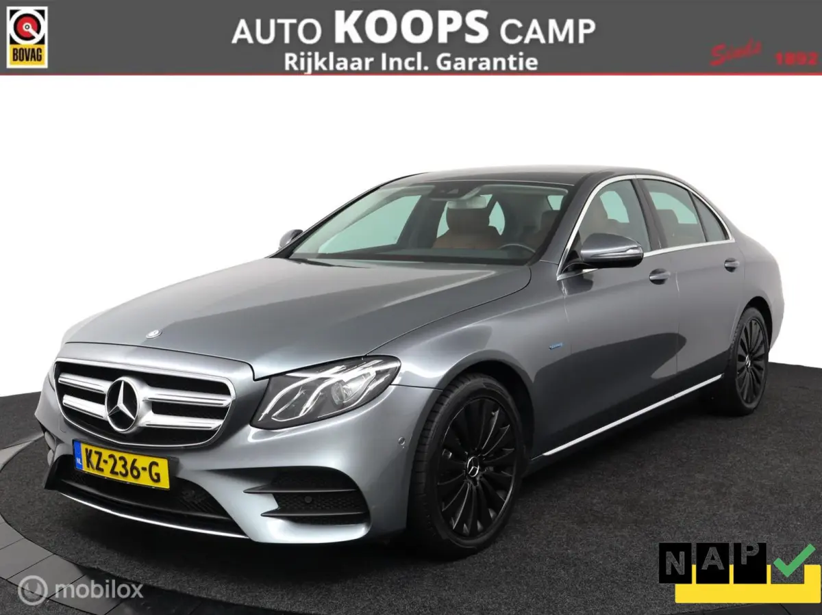 E350 e 286Pk Plug-in hydride | Gereviseerde accu | Luchtvering | Ambient Light | PDC V&A | Led verlichting | Bruin-leder | Essenhout | DEALER-STAAT