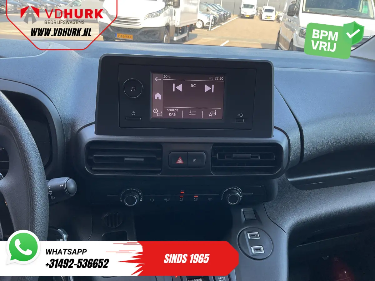 e-ProAce 50 kWh 320 km WLTP L2 3Pers./ LED/ Standkachel/ Snellader/ 2x Schuifdeur/ Airco/ Cruise/ PDC/ DAB