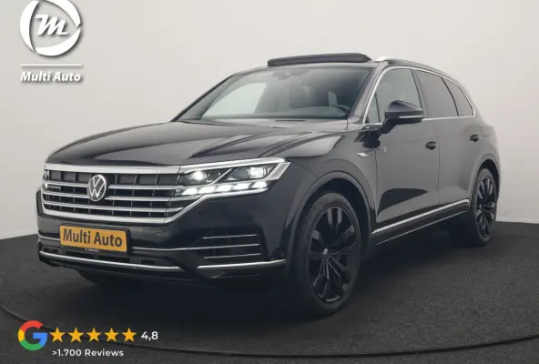 3.0 TSi eHybrid 4MOTION PHEV 381pk Dealer O.H | Luchtvering | Trekhaak Af Fabriek | Panodak | Adaptive Cruise | Matrix LED | Lederen Sportstoelen Memory & Verwarmd | Keyless | Apple Carplay 