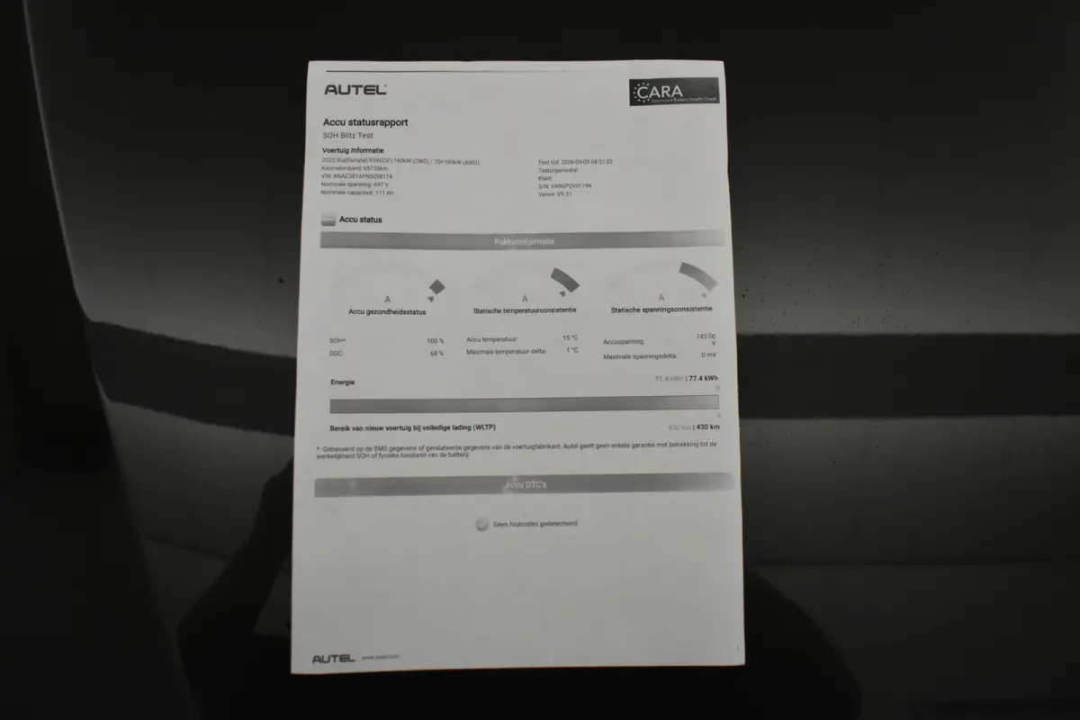 Plus 77.4 kWh SOH 100% Camera Warmtepomp EL stoel+aKlep Stoel+Stuur verwarming