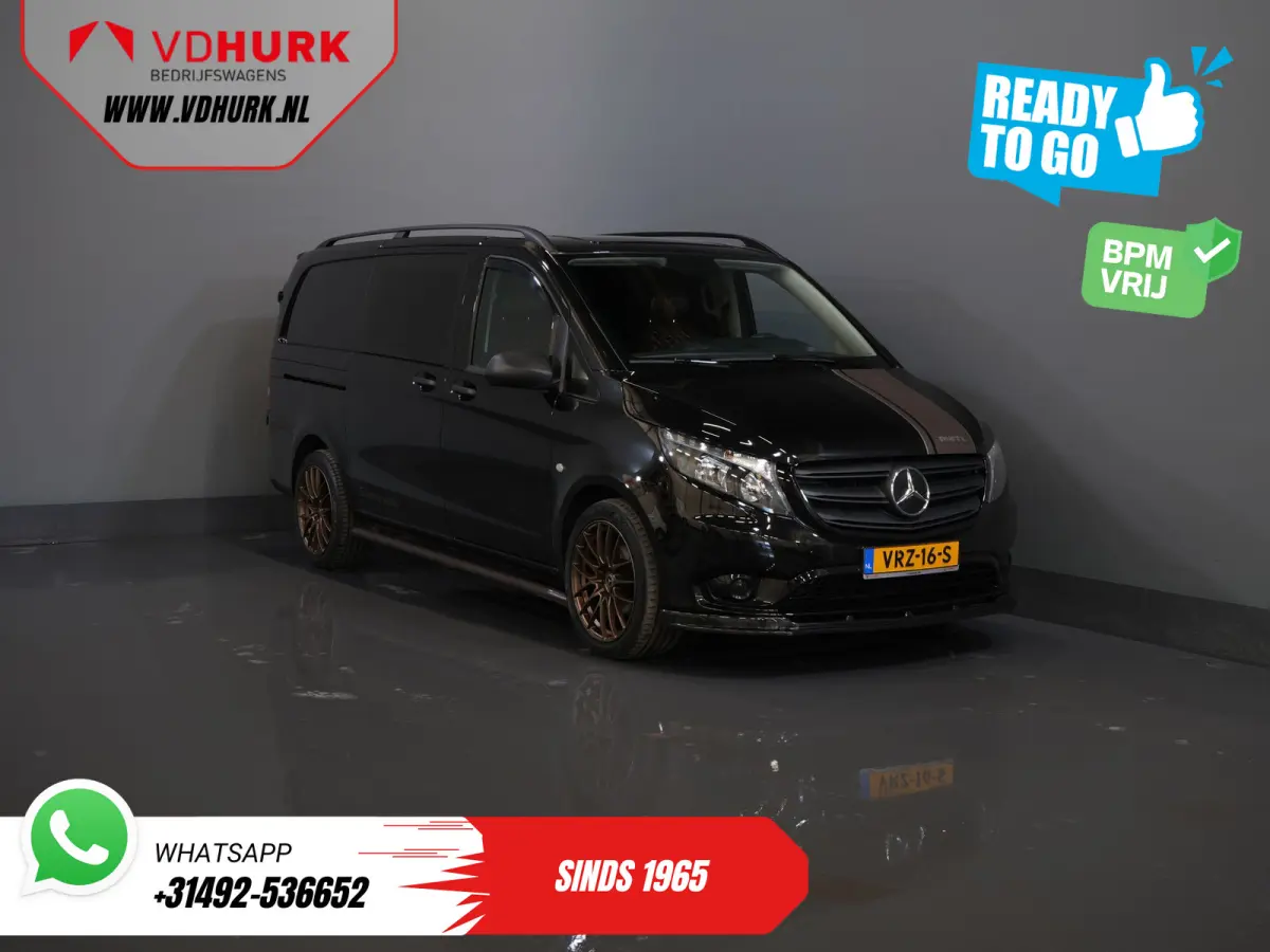 114 CDI Aut. DC Dubbel Cabine Buffl Leder/ 2x Schuifdeur/ Carplay/ Navi/ Spoiler/ Frontlip/ Sidebars/ 18”LMV/ Cruise/ Airco