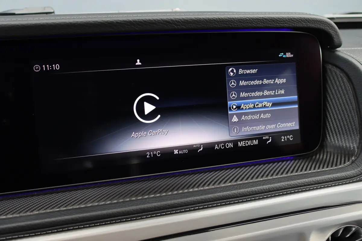 500 V8 | Schuifdak | Distronic+ | Standkachel | Burmester | Massage | Leder Exclusief | Stoelventilatie | Trekhaak | Sfeerverlichting | Apple Carplay |
