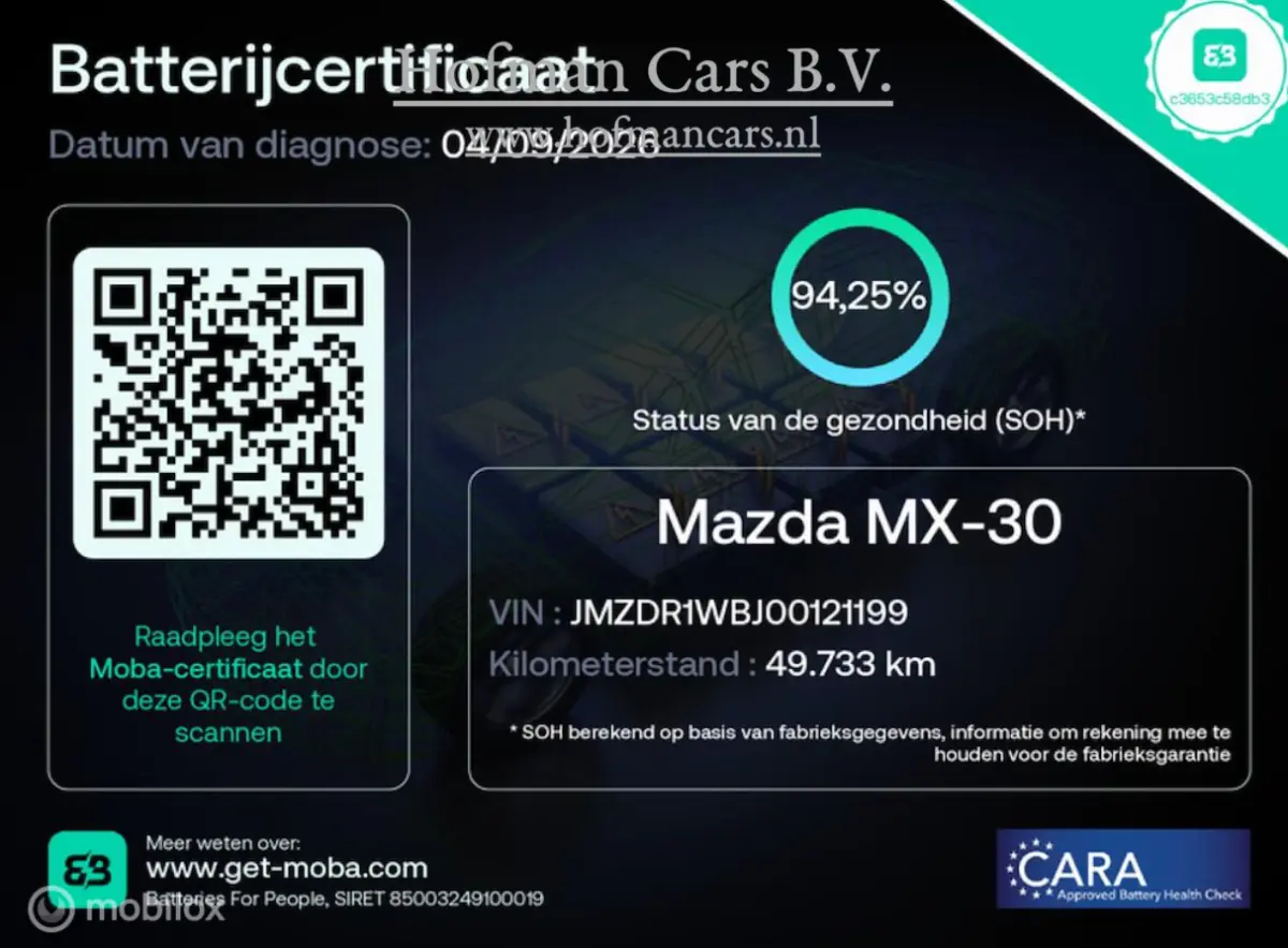 e-SkyActiv 145 36 kWh | SOH 94,25% | Camera | Stoel- & stuurverwarming | 49.732 km