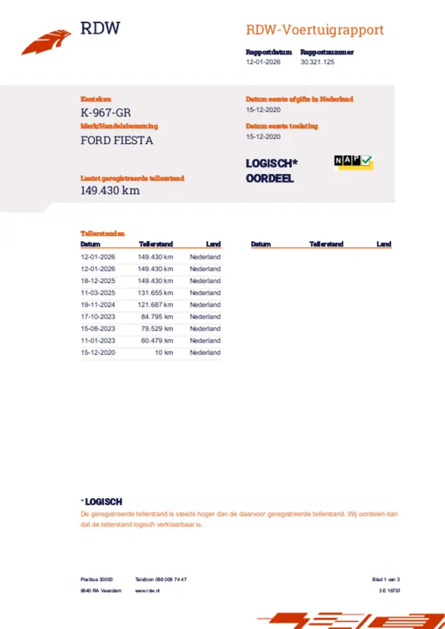 1.0 EcoBoost ST-Line 95PK | Navigatie | Climate Control | Parkeersensoren | Cruise Control