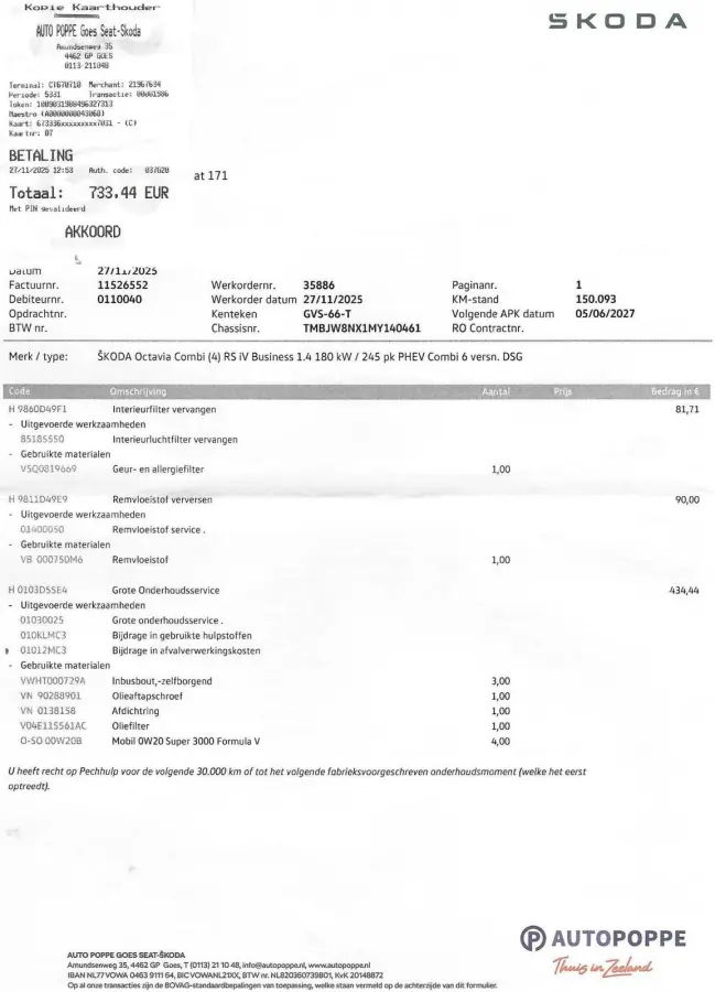 1.4 TSI RS iV PHEV Business panodak | stoelverw | navigatie |
