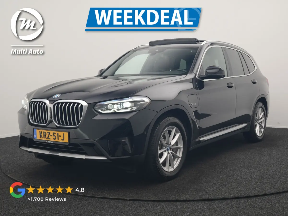 xDrive30e PHEV FACELIFT 293pk Dealer O.H | Trekhaak | Panodak | 360 Camera | Lederen Sportstoelen Verwarmd | Cruise Control | Apple Carplay | Virtual | Navigatie | DAB | 18"L.M | Plug In Hyb