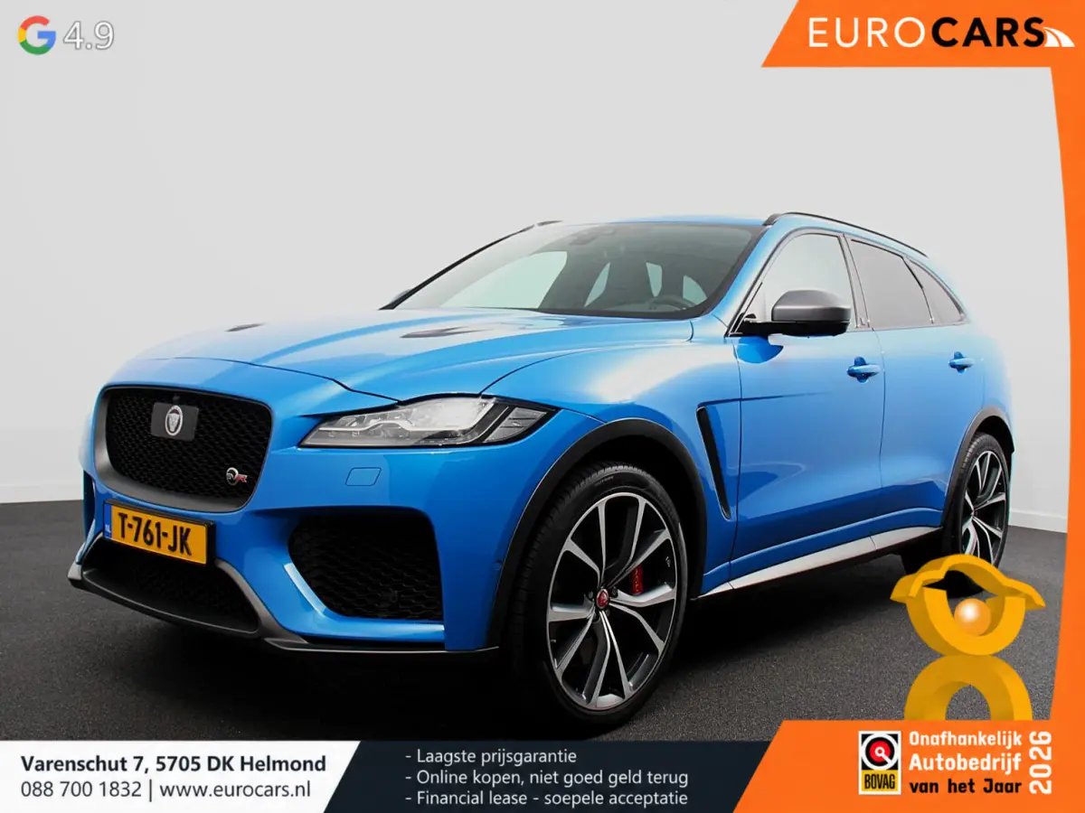 5.0 V8 AWD SVR 551 pk Panorama dak Meridian sound Premium Pack Light Pack ACC Leder ADS 360 Camera Cruise control Parkeersensoren Elektrische kofferklep