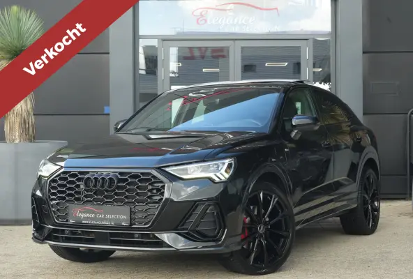45 TFSI e | S line | 245pk | PHEV | Black Edition | Pano | Camera | Stoelverwarming Een Audi Q3 Sportback zoals je hem graag ziet: sportief, stijlvol en volledig in het zwart uitgevoerd. De 