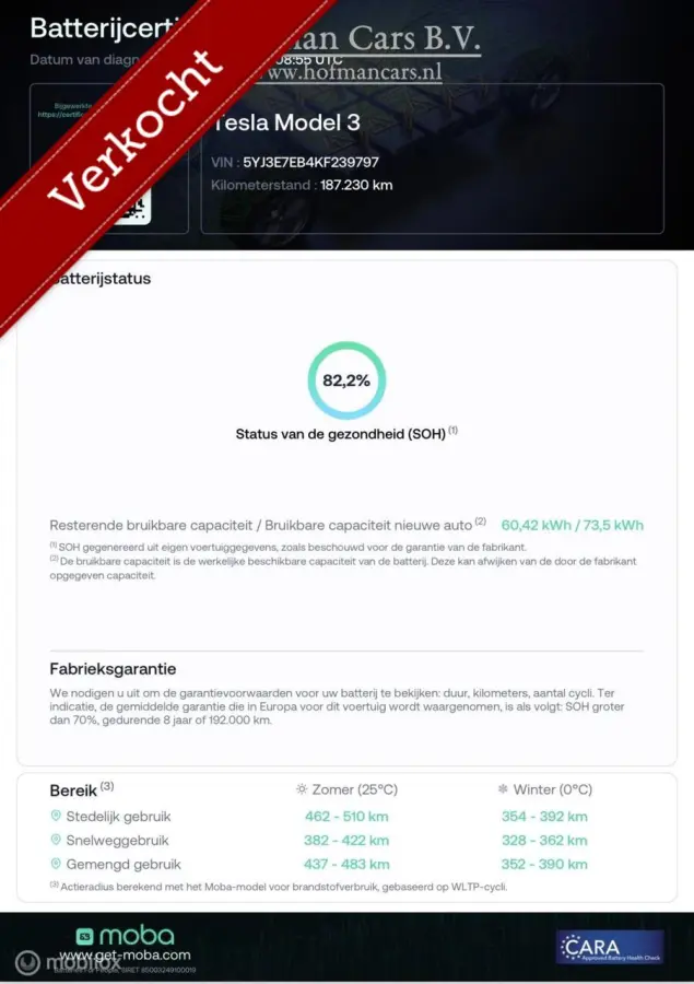 Long Range AWD | 75 kWh | SOH 82% | MOBA | Autopilot Basic