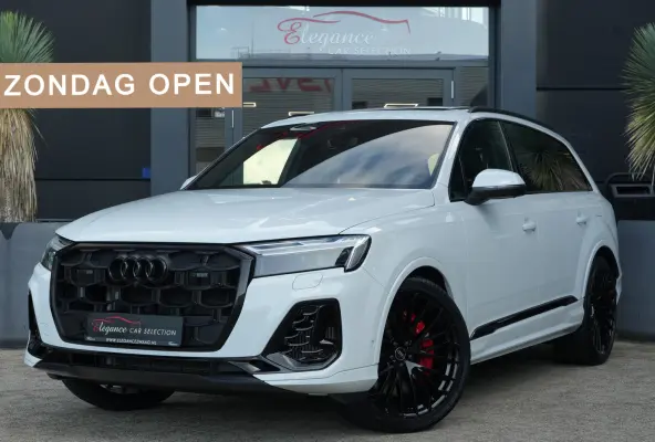 55 TFSI e Quattro Pro Line S | Facelift | 394pk | Pano | Trekhaak | HUD | 360° | Een bijzonder complete en luxe uitgevoerde Audi Q7 55 TFSI e quattro Pro Line S, uitgevoerd in wit metallic 