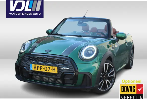 1.5 l Chester bruin leer l Harman kardon audio l Head-up display l Stoelverwarming l PDC l  l Lendesteun Verstelbaar l  l Keyless l JOHN COOPER WORKS l BRITISCH RACING GREEN l PREMIUM PAKKET
