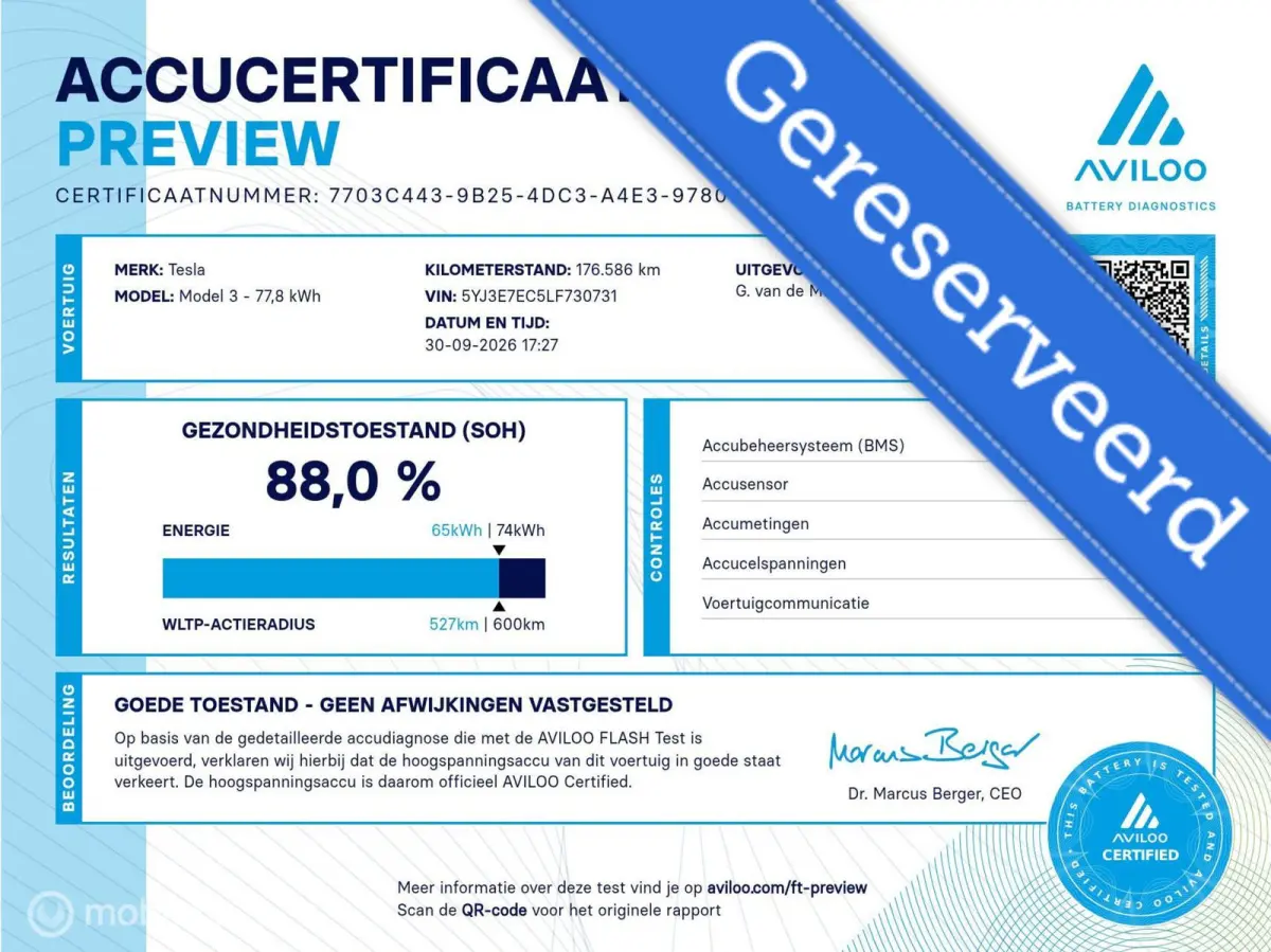 Performance AWD 75 kWh | FSD | 88% SOH | Pano