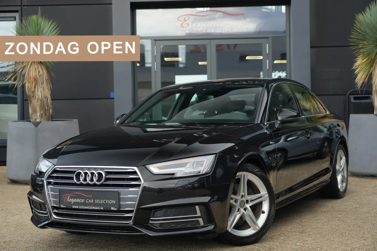 1.4 TFSI Sport S line Black Edition | 150 PK | Leder | Navigatie | Parkeersensoren | Audi A4 Limousine 1.4 TFSI Sport S line Black Edition 150 PK met 1.395 cc 4-cilinder benzinemotor, luxe l