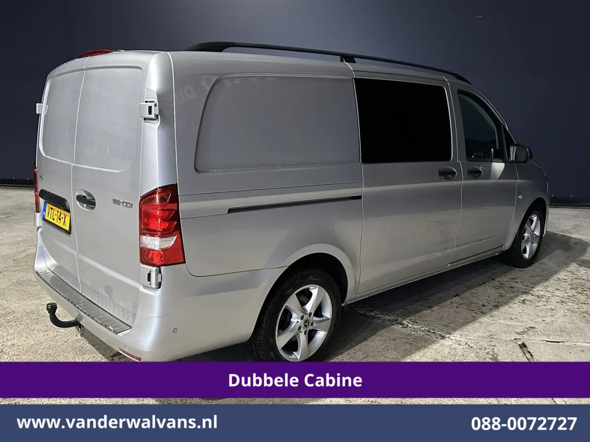 119 CDI 191pk 9G-Tronic Automaat L2H1 Dubbele Cabine Euro6 Airco | 5-Zits | Camera | Navigatie | LED | Apple Carplay Android Auto, Cruisecontrol, LM velgen, Trekhaak, Parkeersensoren, Bumper