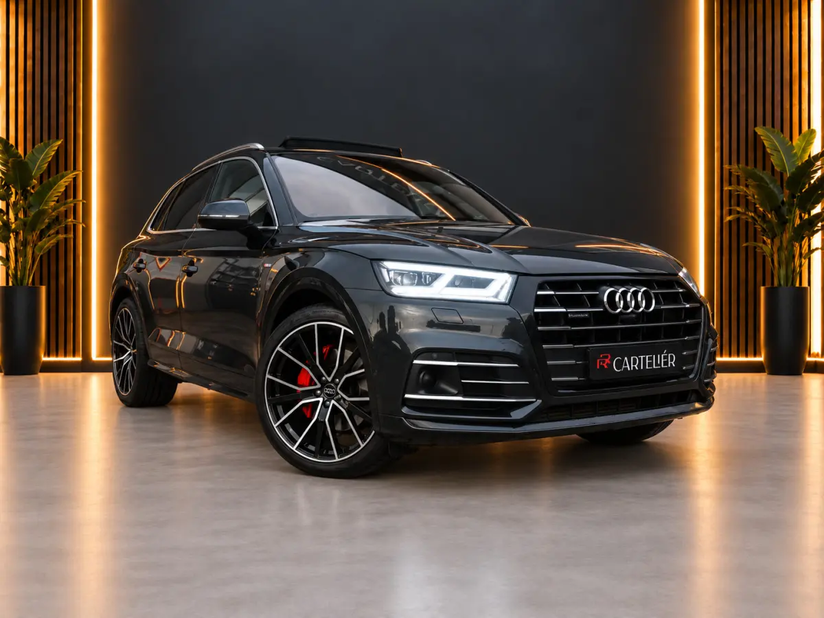 55 TFSI e S-Line Quattro Competition 367PK | Luchtvering | Pano | B&O | Massage | Memory | Digtal Dash | RS Nappe Leder | 360 | Ambient+ | Keyless | Leder | Carplay | Trekhaak | Head-Up | Ma