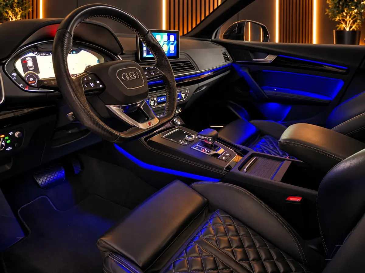 55 TFSI e S-Line Quattro Competition 367PK | Luchtvering | Pano | B&O | Massage | Memory | Digtal Dash | RS Nappe Leder | 360 | Ambient+ | Keyless | Leder | Carplay | Trekhaak | Head-Up | Ma
