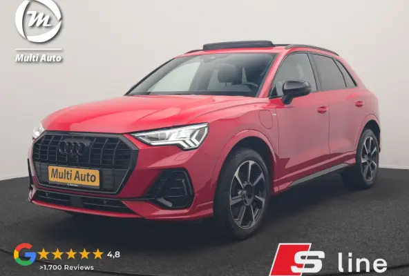 45 TFSI e 2x S Line PHEV 245pk Dealer O.H. | Trekhaak Af Fabriek | Panodak | Adaptive Cruise | 360 Camera | Matrix LED | Alcantara Sportstoelen Memory & Verwarmd | Blis | Keyless | Sfeerverl