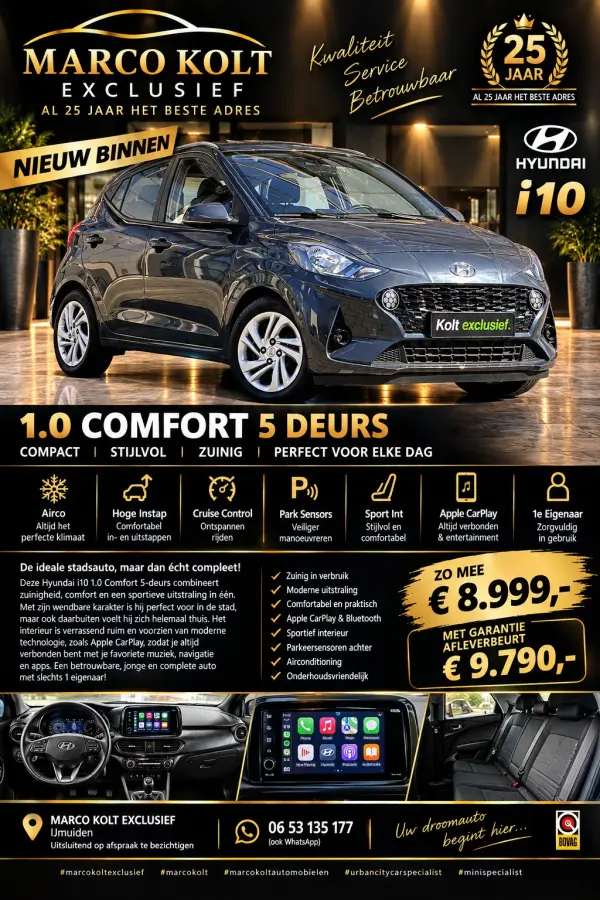 1.0 Comfort 5 Deurs | Airco | Apple CarPlay | Hoge Instap | Cruise Control | Park Sensors | Sport Int | 1e Eigenaar!