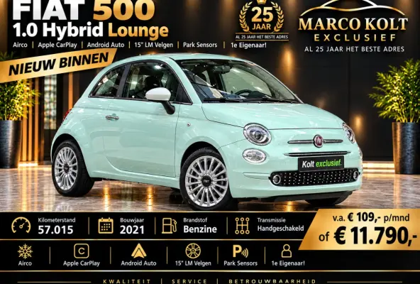 1.0 Hybrid Lounge Airco / Apple Carplay / Android Auto / 15" LM Velgen / Park Sensors / 1e Eigenaar!