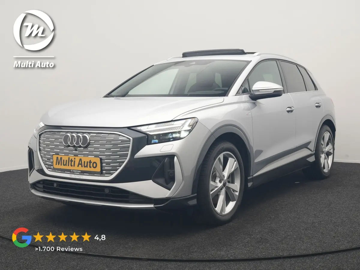40 S Line 77 kWh 204pk Dealer O.H. | Panodak | Adaptive Cruise | Head Up | Camera | Matrix LED | Camera | Warmtepomp | Sportstoelen Memory & Verwarmd | Stuur Verwarmd | Apple Carplay | Navig