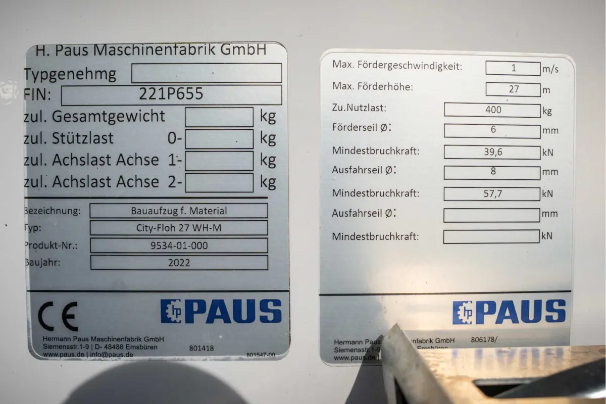 315 | Verhuislift / ladder | Nieuwstaat | Paus City-Floh 27M | 400KG Laadvermogen | Cruise | Airco