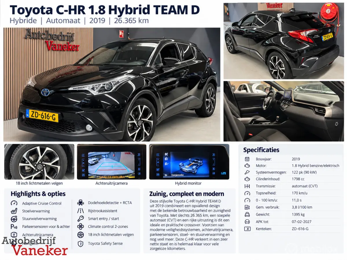 1.8 Hybrid Team D|ACC|Stoel/Stuur verwarm|1e eig