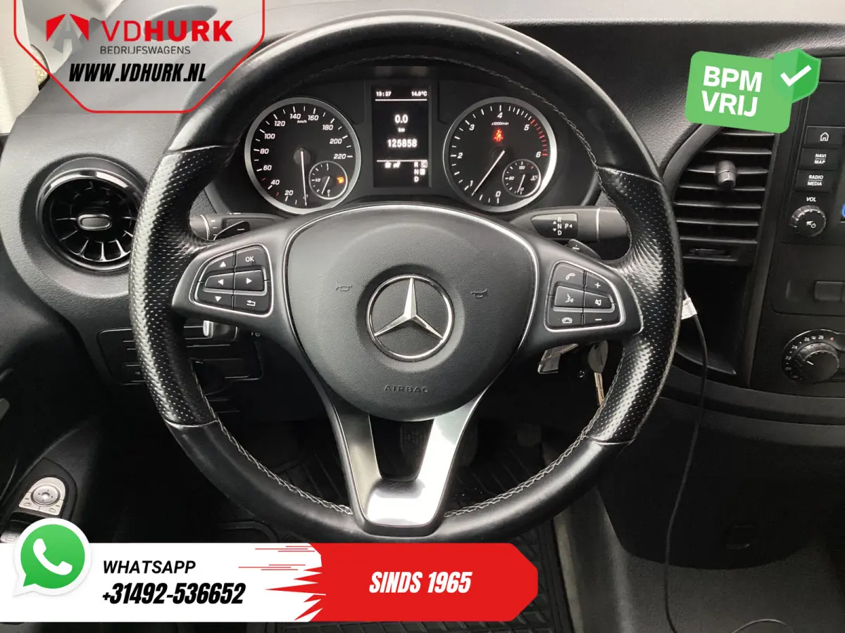 116 CDI XL L3 Aut. LED/ Standkachel/ Stoelverw./ 2.5T trekverm./ Carplay/ Camera/ LMV/ Cruise/ Trekhaak/ Airco