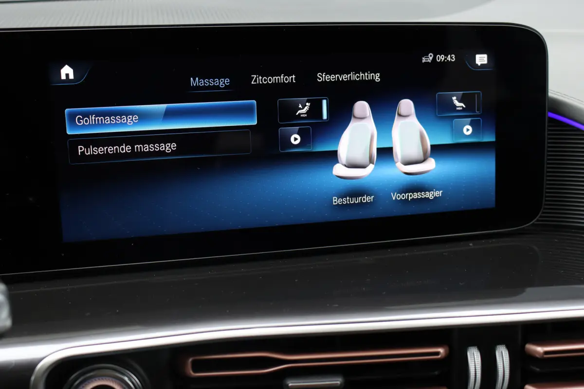 400 4MATIC AMG Line 80 kWh | Distronic+ | Massage | Memory | Burmester | Trekhaak | Schuifdak | Stoelventilatie | Leder | Multibeam LED | Luchtkwaliteitspakket | HUD | Augmented Reality |