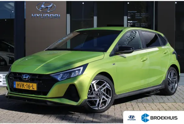 1.0 T-GDI 100pk N-Line | Camera | Carplay | Premium audio | Cruise controle | Navigatie | Lucid Lime | 17'' velgen | Dodehoek detectie | Parkeersensoren