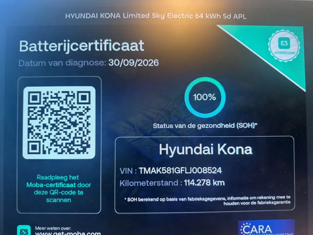 EV Premium Sky 64 kWh FASE 3 SOH 100% PANO LEER FASE 3 HEAD UP LINE ASS