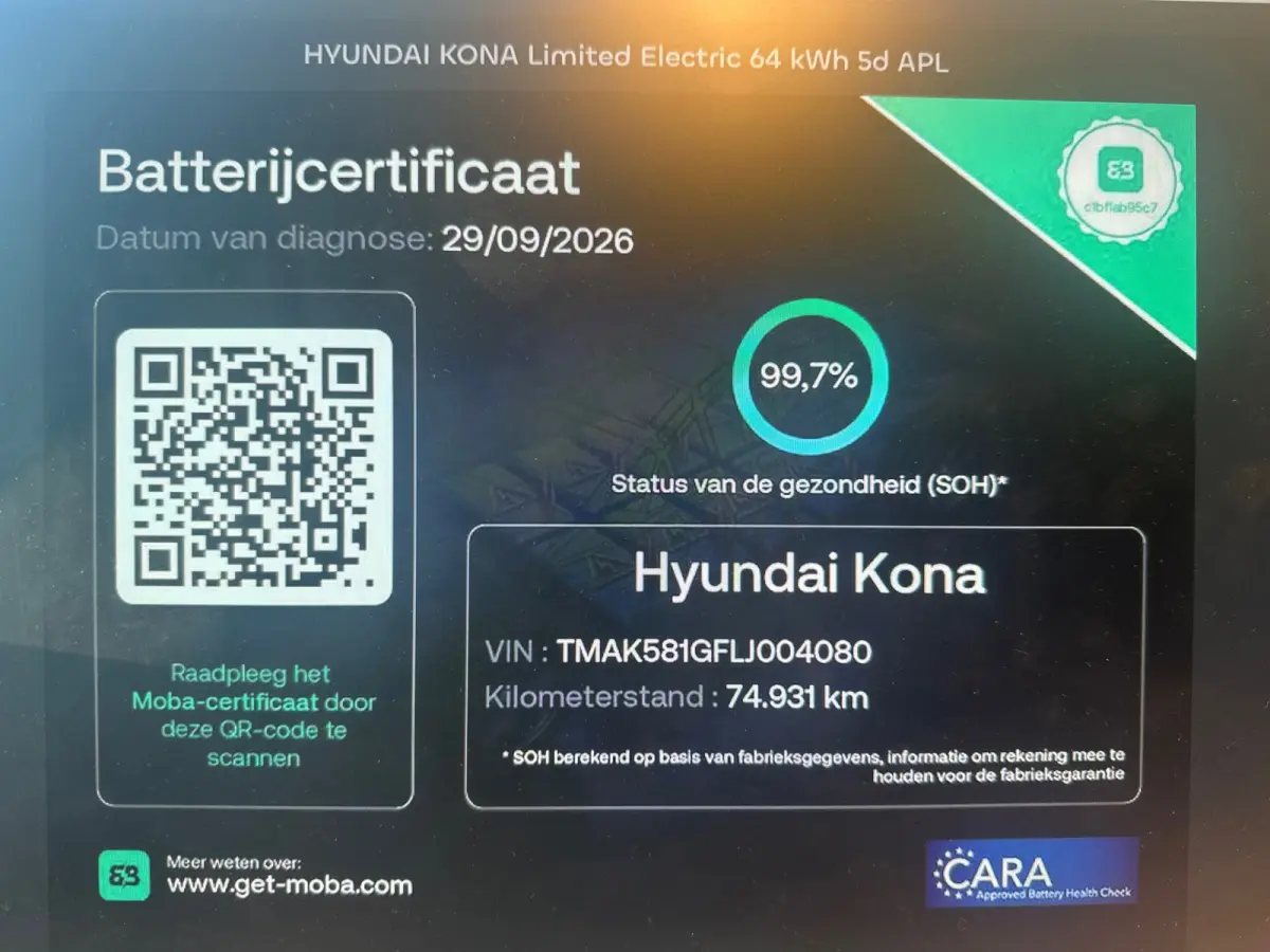 EV Limited 64 kWh FASE 3 SOH 100 % ||STOELVRM+VERKOELING|||LANEASSIST|ADAPT.CRUISE|ELEK.STOEL|KEYLESSGO|LEER