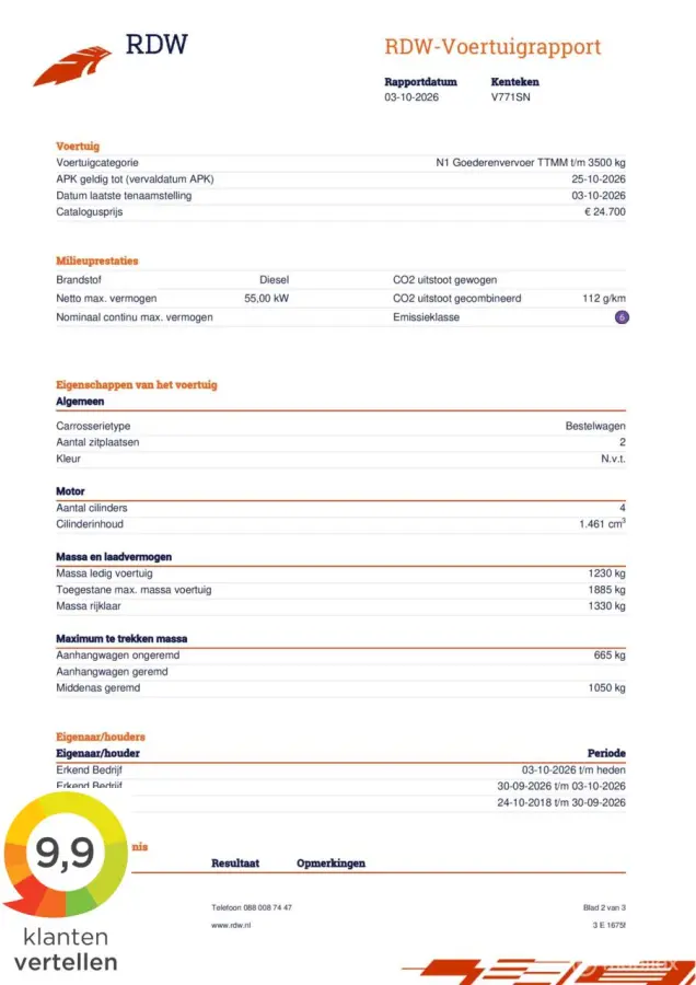 bestel 1.5 dCi 75pk Energy|Airco|PDC|EURO6|Imperiaal|Nieuwe APK|Trekhaak