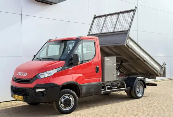35C12 2.3 Kipper Dubbellucht L3 Airco Cruise Control 3.5T Trekhaak Lederen Bekleding Benne Tipper