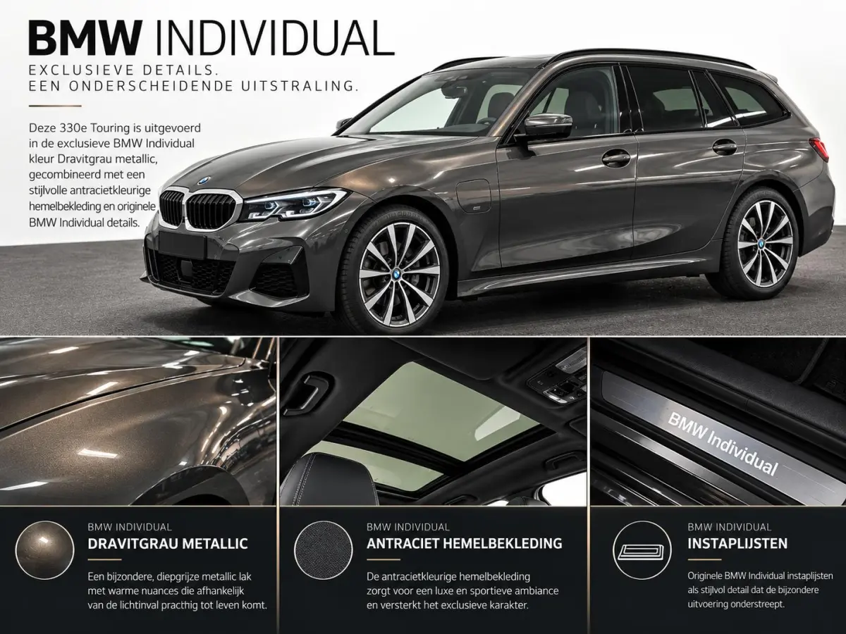 330e Sportline Panoramadak Navi Carplay Cruise Control Full LED PDC VA Privacy Glass Live Cockpit Professional DAB+ Shadowline Hemel Antraciet