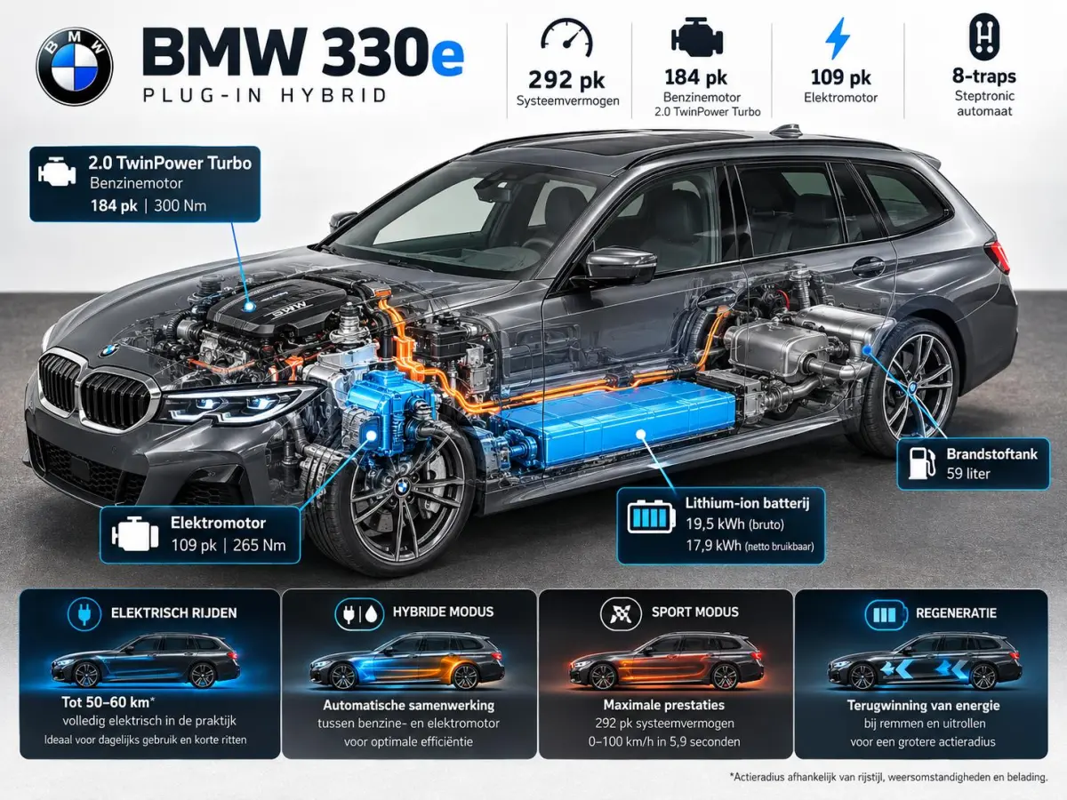330e Sportline Panoramadak Navi Carplay Cruise Control Full LED PDC VA Privacy Glass Live Cockpit Professional DAB+ Shadowline Hemel Antraciet